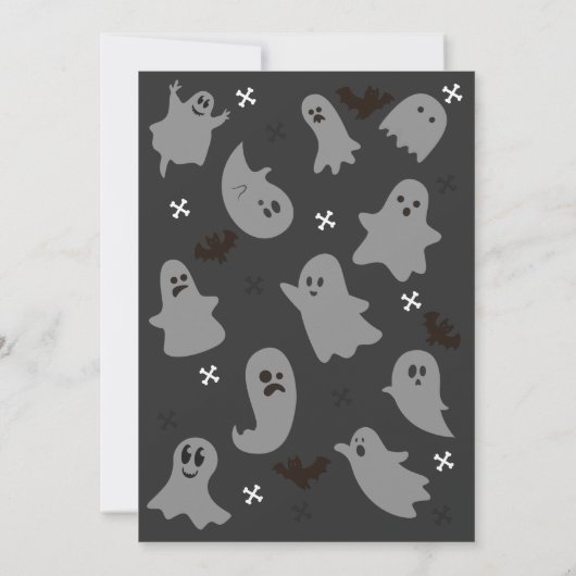 Hey Boo Schattige Spooky Ghost Halloween Party Kaart (Achterkant)