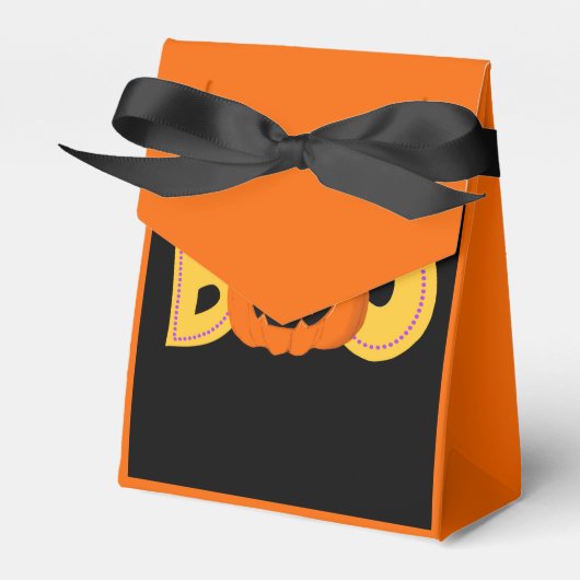 Hey Boo Schattigee Pompoen Typografie Tekenkunst Bedankdoosjes (Voorkant Zijde)