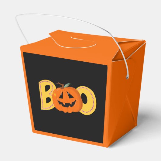 Hey Boo Schattigee Pompoen Typografie Tekenkunst Bedankdoosjes (Achterkant)