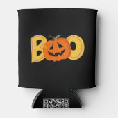 Hey Boo Schattigee Pompoen Typografie Tekenkunst Blikjeskoeler (Voorkant)