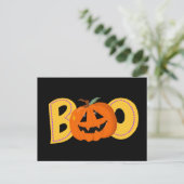 Hey Boo Schattigee Pompoen Typografie Tekenkunst Briefkaart (Staand voorkant)