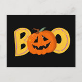 Hey Boo Schattigee Pompoen Typografie Tekenkunst Briefkaart (Voorkant)