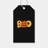 Hey Boo Schattigee Pompoen Typografie Tekenkunst Cadeaulabel (Voorkant)