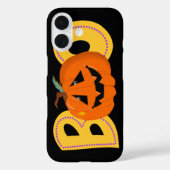 Hey Boo Schattigee Pompoen Typografie Tekenkunst Case-Mate iPhone Case (Achterkant)