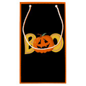 Hey Boo Schattigee Pompoen Typografie Tekenkunst Klein Cadeauzakje (Achterkant)