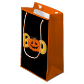 Hey Boo Schattigee Pompoen Typografie Tekenkunst Klein Cadeauzakje (Voorkant Gekanteld)