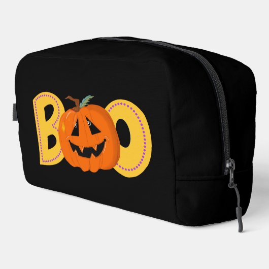 Hey Boo Schattigee Pompoen Typografie Tekenkunst Toilettasje (Rechterhoek)