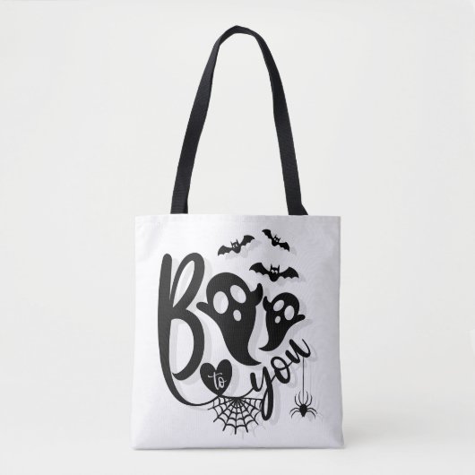 Hey Boo Simple Halloween Tote Bag (Voorkant)