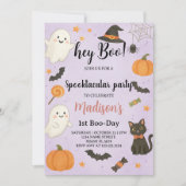 Hey Boo Spooktacular 1st Birthday Invitation Kaart (Voorkant)