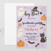 Hey Boo Spooktacular 1st Birthday Invitation Kaart (Voorkant / Achterkant)