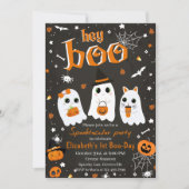 Hey Boo Spooktacular Halloween 1e Verjaardagsfeest Kaart (Voorkant)