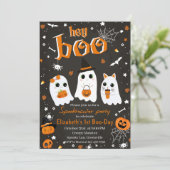 Hey Boo Spooktacular Halloween 1e Verjaardagsfeest Kaart (Staand voorkant)