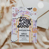 Hey Boo Spooky Halloween Groovy Ghost Kaart