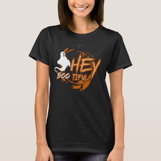 Hey boo-tiful - Halloween Ghost T-shirt (Voorkant)