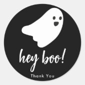 Hey Boo Verjaardag Ronde Sticker (Voorkant)