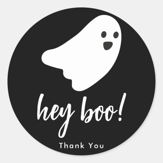 Hey Boo Verjaardag Ronde Sticker (Voorkant)