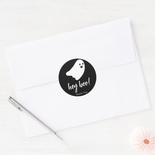 Hey Boo Verjaardag Ronde Sticker (Envelop)
