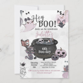 Hey Boo Witch Cauldron Birthday Kaart