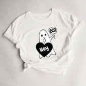 Hey Boo Women's Cute Ghost Halloween T-shirt
