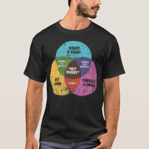 Hey Buddy Funny Dog vecht tegen Wiskunde Venn Logi T-shirt