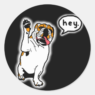 Hey Bulldog Ronde Sticker