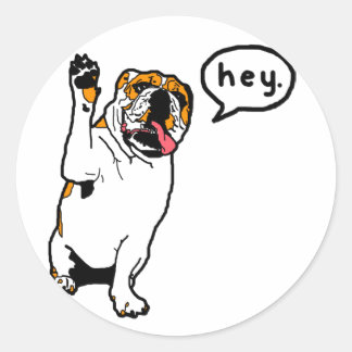 Hey Bulldog Ronde Sticker