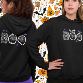 Hey & Bye Boo Halloween Bat en Web Hoodie