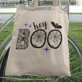 Hey & Bye Boo Halloween Bat en Web Tote Bag
