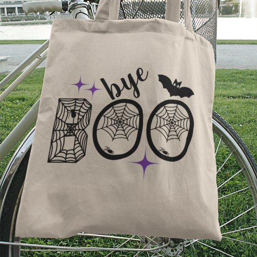 Hey & Bye Boo Halloween Bat en Web Tote Bag