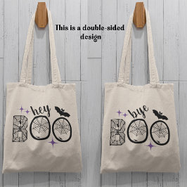 Hey & Bye Boo Halloween Bat en Web Tote Bag