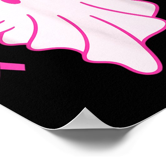 Hey Cancer Ghost Halloween Funny Breast Cancer Awa Poster (Hoek)