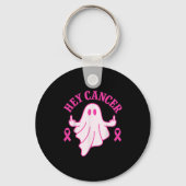 Hey Cancer Ghost Halloween Funny Breast Cancer Awa Sleutelhanger (Voorkant)