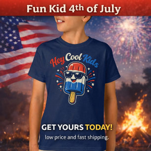 Hey Cool Kids 4 juli kinder T-shirt
