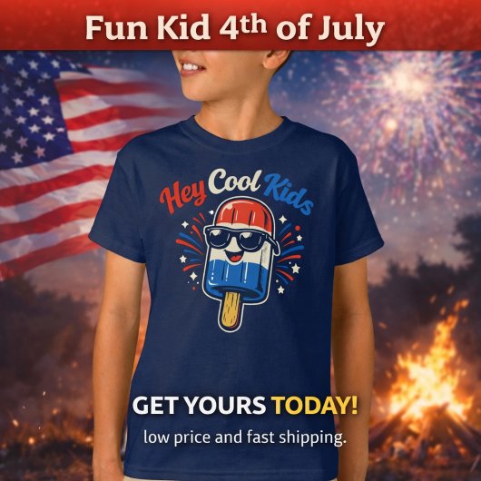 Hey Cool Kids | 4 juli kinder T-shirt