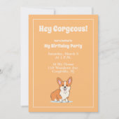 "Hey Cornap" Aangepaste Cute Corgi Uitnodigingskaa Kaart (Voorkant)