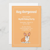 "Hey Cornap" Aangepaste Cute Corgi Uitnodigingskaa Kaart (Voorkant / Achterkant)