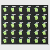 Hey Cu-Tea Funny Boba Tea Pun Dark BG Cadeaupapier (Vlak)