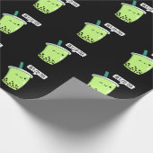 Hey Cu-Tea Funny Boba Tea Pun Dark BG Cadeaupapier (Hoek)