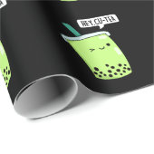 Hey Cu-Tea Funny Boba Tea Pun Dark BG Cadeaupapier (Rol Hoek)