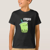 Hey Cu-Tea Funny Boba Tea Pun Dark BG T-shirt (Voorkant)