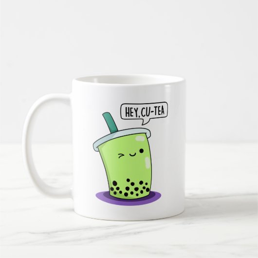 Hey Cu-Tea Funny Boba Tea Pun Koffiemok (Links)