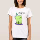 Hey Cu-Tea Funny Boba Tea Pun T-shirt (Voorkant)