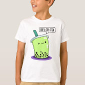 Hey Cu-Tea Funny Boba Tea Pun T-shirt (Voorkant)