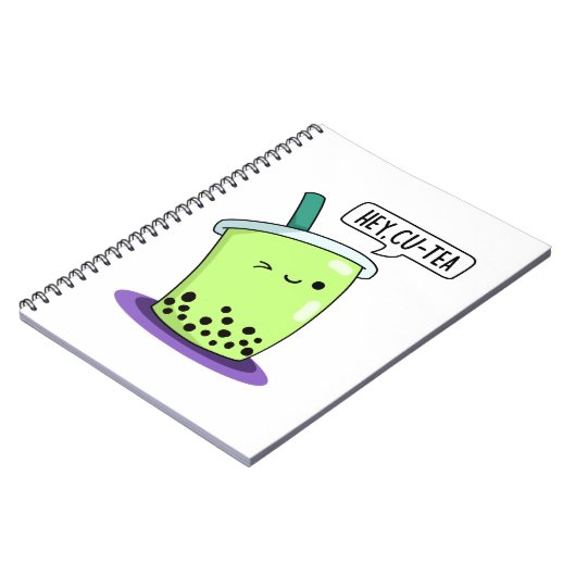 Hey Cu-Tea Grappige Boba-Thee Grappen Notitieboek (Linkerzijde)