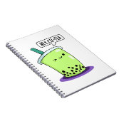 Hey Cu-Tea Grappige Boba-Thee Pun Notitieboek (Rechterzijde)