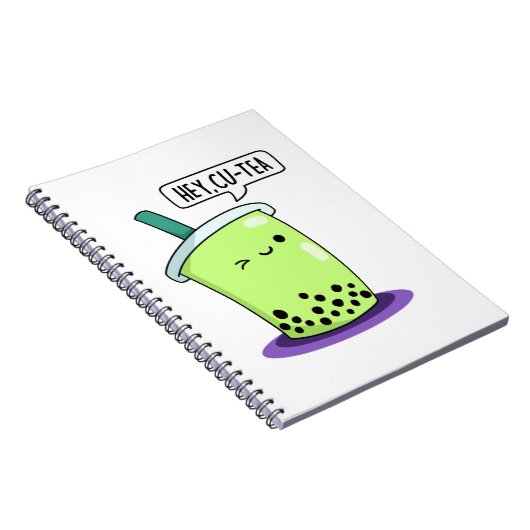 Hey Cu-Tea Grappige Boba Thee Stijl Notitieboek (Rechterzijde)