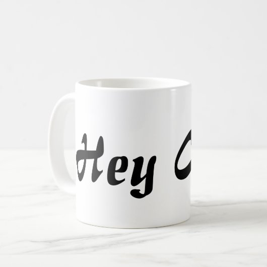 Hey Cutie Black Lettering Koffiemok (Voorkant links)