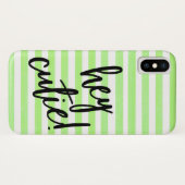 HEY CUTIE Citaat op Striped iPhone X Hoesje (Achterkant (horizontaal))
