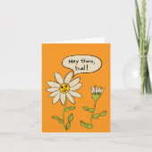 Hey daar Bud Schattigee Daisy Flower Cartoon Kaart (Voorkant)