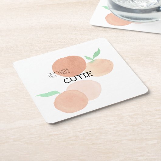 Hey Daar Cutie Sinaasappel Kartonnen Onderzetters (Schuin)